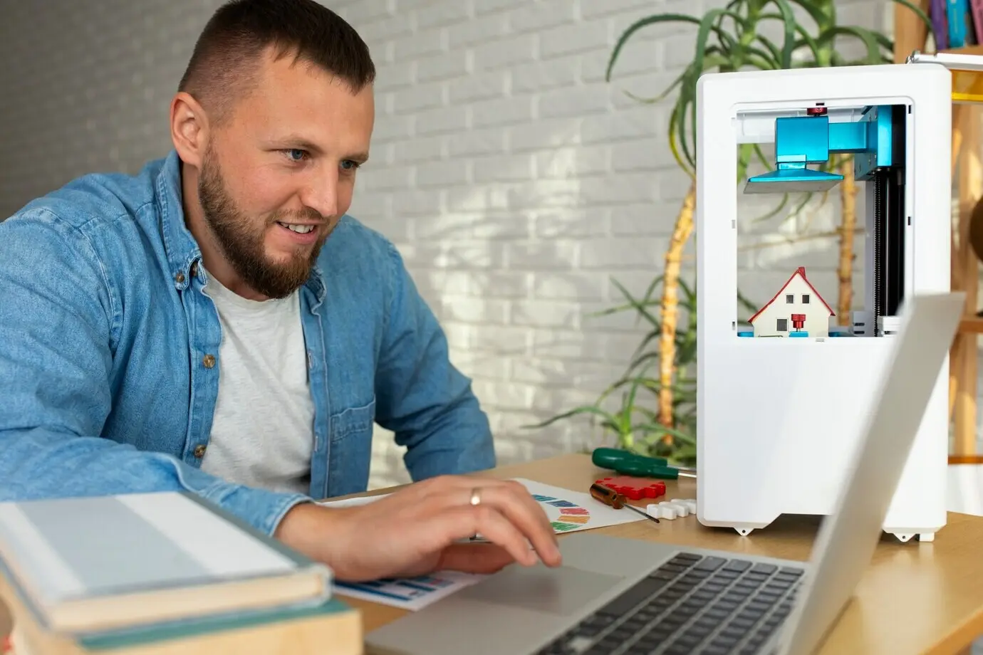 Lebensstil eines Designers, der einen 3D-Drucker nutzt